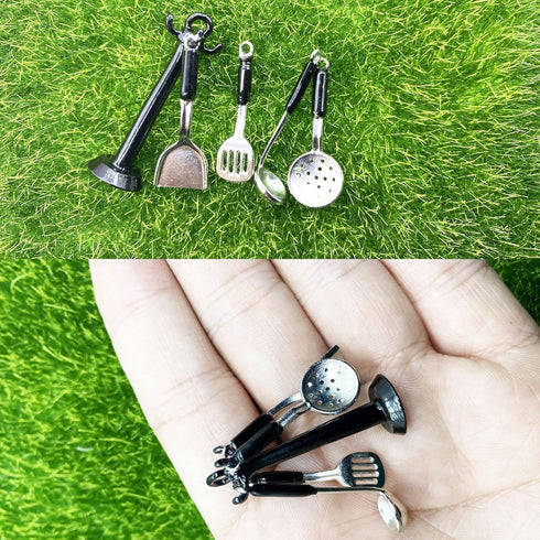 Cayway Miniature Kitchen Accessories Miniature Cookware Accessories Mini Food Accessory Mini Pot Dish Knife Fork