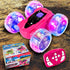 SC3 2.4GHz 4WD 360 4-12 Contixo RC Stunt Car, Pink Double-Sided Rotating flip Racer Remote Control Toy Cars with LED