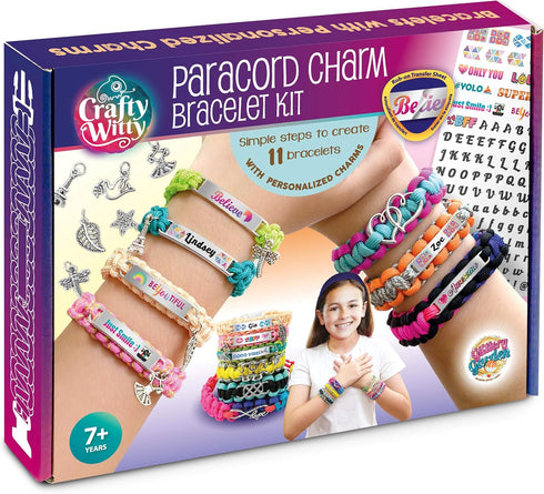 Paracord Bracelet Making Kit with Charms, Art & Craft Gift for Girls Age 8-14, Make Your Own Friendship Jewelry