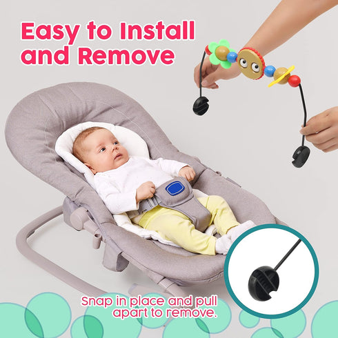 Toy Bar for Baby Bouncer, Googly Eyes Toy Plays Music, Baby-Safe Plastic Accessory