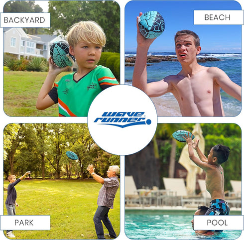 Wave Runner Grip It Waterproof Junior Size Football, 9.25 Size, Durable & Double Laced for Beach and Outdoor Games