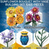 Asoulin Set 1065PCS Flower Bouquet Building Blocks with Vase, Mothers Day Mom Grandma Gifts, Artificial Sunflower