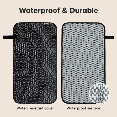 25x13 KeaBabies Portable Diaper Changing Pad, Easy Wipe Clean - Foldable Waterproof Baby Changing Mat for Diaper Bag