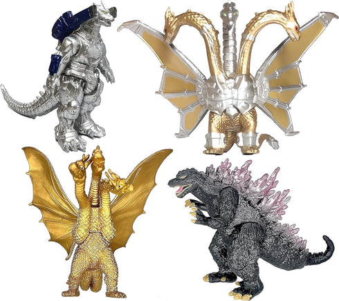 TwCare Set of 4 Godzilla Toys, Movable Joint Action Figures King of The Monsters Pack for Kids Birthday Cake Toppers