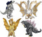 TwCare Set of 4 Godzilla Toys, Movable Joint Action Figures King of The Monsters Pack for Kids Birthday Cake Toppers