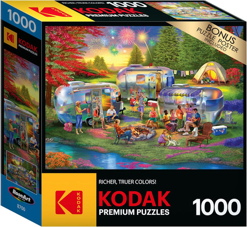 RoseArt - Kodak Premium Shiny Happy Campers, 1000 Piece Jigsaw Puzzle for Adults