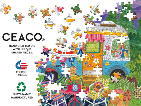 Ceaco Happy Camper Mountain Camper Oversized Jigsaw Puzzle, 300 Pieces, 19 x 19