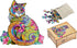 Wooden Jigsaw Puzzle - Cat Animal-Shaped Fantasy Puzzle, 208 Unique Pieces, Size King (17.7" x 16.9")