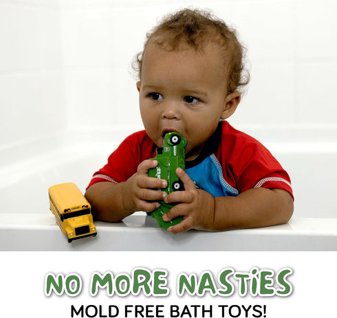 Mold Free Bath Toys for Babies and Toddlers, Car No Hole Bath Toys, Non Squirting Bath Toys no Mold for Tub, Beach, Pool, BPA-Free, Safe, Fun Infant Baby Bath Toys No Holes 0 1 3 6 12 18 Month