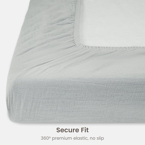 33" 17", 4 Inch Pack 2 Bioweaves Organic Cotton Muslin Bassinet Sheet, GOTS Certified Extra Soft Fitted Sheet