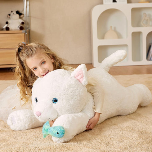 EARTHSOUND Giant Persian Cat Stuffed Animal Plush Toy - 30" Large Jumbo Cute Fluffy Plushy Gift for Kid