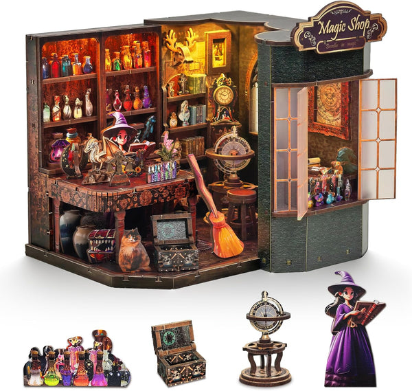 OTIOTHING Book Nook Kit DIY Miniature House Dollhouse for Adults & Teens, 3D
