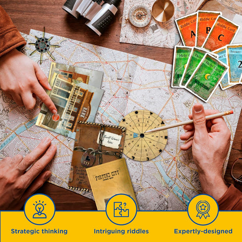 Exit: Kidnapped in Fortune City | Exit: The Game - A Kosmos Game | Family-Friendly Escape Room for 1-4 Players, Ages 12+