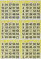 6 on Yellow Bingo Paper Cards - 500 sheets