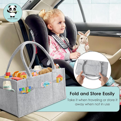 2-Pack Set HIPHOP PANDA Diaper Caddy Organizer - Newborn Essentials Baby Registry Must Haves - Sturdy Nursery Storage