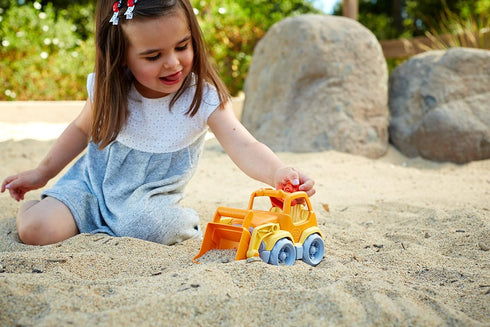 Green Toys Scooper Construction Truck in Yellow/Orange for Kids Outdoor Play