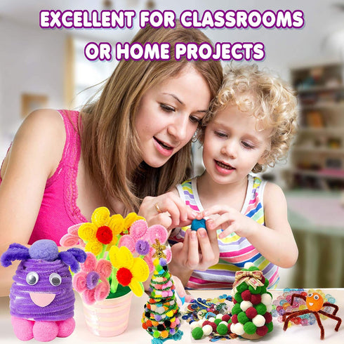 YITOHOP -1000+ 4+ Arts and Crafts Supplies for Kids pcs Art Craft kit in Carrying Travel Box for Toddlers Ages DIY