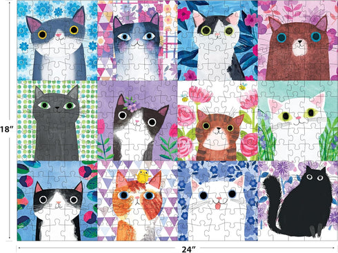 300 RoseArt - Planet Cat - Floral Cats - Piece Jigsaw Puzzle for Adults