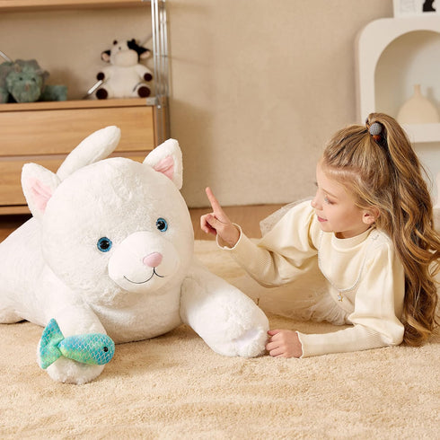 EARTHSOUND Giant Persian Cat Stuffed Animal Plush Toy - 30" Large Jumbo Cute Fluffy Plushy Gift for Kid