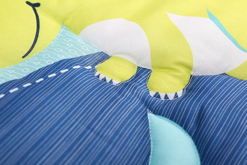 CribMATE 3 Set Set PCs Blue Dinosaur Nursery Crib Bedding Quilt + Fitted Sheet + Skirt Baby Boy Dino Themed Cot Bedding