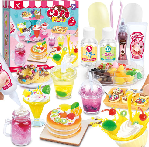 12 Making Miniature Food Toys Set, DIY, Resin Play, NOT Edible, Kitchen