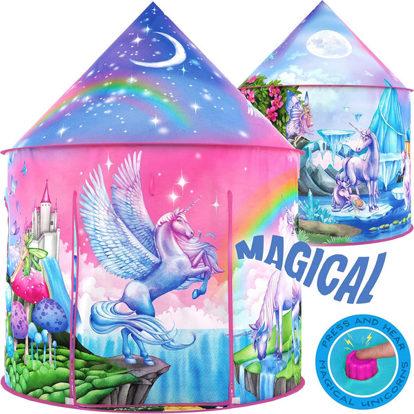 W&O Unicorn Sparkle Play Tent with Magical Unicorn Sounds - Captivating Pop