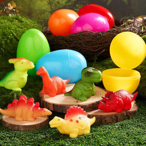 6 3+ JOYIN Pcs Prefilled Easter Eggs with Floating Dinosaur Light-up Bath Toys, Luminous Bathtub Toys for Kids Easter