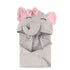 Hudson Baby Unisex Baby Animal Face Hooded Towel, Pretty Elephant 1-Pack, One
