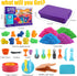 Asoxt 43pcs 4lb 17 3-8 Sensory Bin for Boy Girl Kid Toy - Play Sand Art Kit with Sandbox, Color Sand, Molds, Sensory