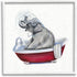 Stupell Industries Elephant in Red Bathtub Playful Safari Animal