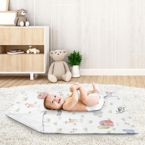Sweet Jojo Designs Farm Animals Baby Boy Girl Receiving Security Swaddle Blanket for Newborn or Toddler Nursery Car