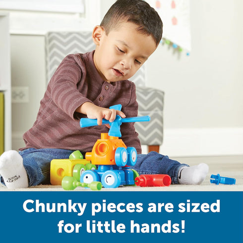 1-2-3 Learning Resources Build It! Robot Factory - Building Toys, Early Engineering and Science, STEM Activities, Fine