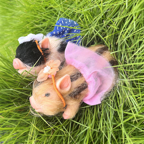 5 Inch OtardDolls Reborn Piggy Dolls, Full Silicone Soft Lifelike Mini Pig Dolls Mini Realistic Newborn Cute Realistic