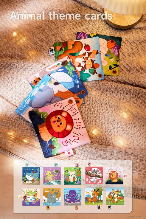 3 6 9 12 Set, TUMAMA Car Seat Toys Months, Plush Animal Rattle Mirror Soft Crinkle Book Baby Enlightenment Toy Newborn
