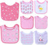 Set of 8 Organic Cotton Baby Drool Bibs - Bandana Teething Bibs for Baby, Ultra Soft, No Scratch