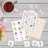 Flowers Bingo Game - Blush Pink Floral Bingo Card Set for 24 Players, Indoor Outdoor Activities