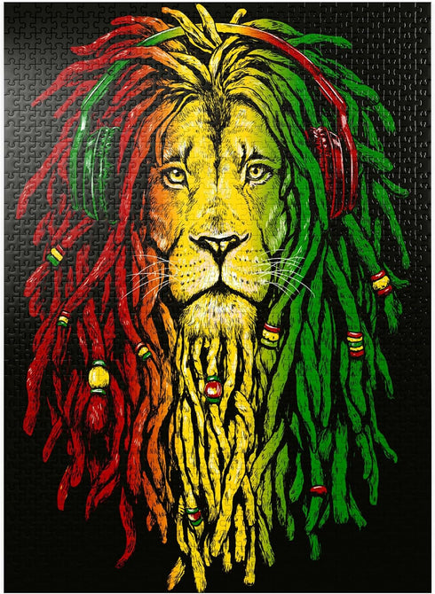 MyPuzzle Rasta Lion - Premium 1000 Piece Jigsaw Puzzle, Made in USA