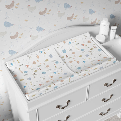 2-Pack Baby Changing Pad Cover for Boys, Girls (Farm Animals) - Premium Fitted Sheets Baby Diaper Changing Table Cover