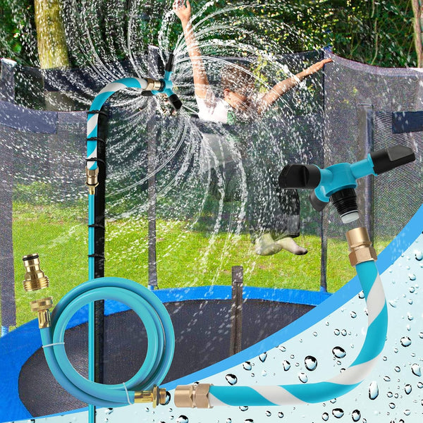 FCLLD Trampoline Sprinkler for Kids Backyard Water Park Net Friendly WaterWhirl Outdoor Game