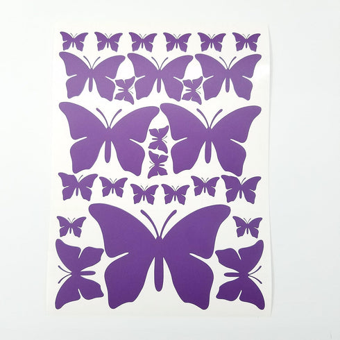 Jeyfel Butterfly Wall Decals - Purple, Pink & Turquoise Set for DIY Decoration, Nursery Room Decor