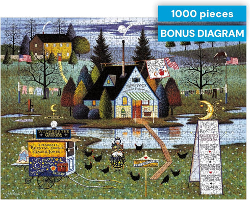 1000 Buffalo Games Charles Wysocki Know It All Piece Jigsaw Puzzle, Americana Folk Art Puzzle for Adults