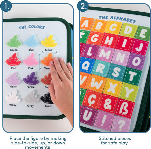 BONNYCO Toddler Busy Board Felt Montessori Toys, Sensory Board, Learning Toys for Kids, Birthday Gifts
