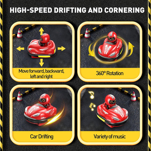 Kids Remote Control Car Toys Set, 2 Pack RC Battle Stunt Cars with LED Lights & Sound for Ages 2-12