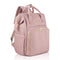 Diaper Bag Backpack Light Pink, Water- Resistant Polyester Baby Bag Detachable Stroller