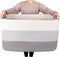 MINTWOOD Design Extra Large Blanket Basket Holder, Rectangle Rope Woven Storage Baskets with Handles, Light Gray
