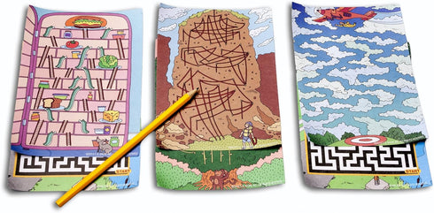 Bendon TS Shure Travel Games Mazes Mini Activity Tin, 20 Illustrated Activity Sheets and Pencil