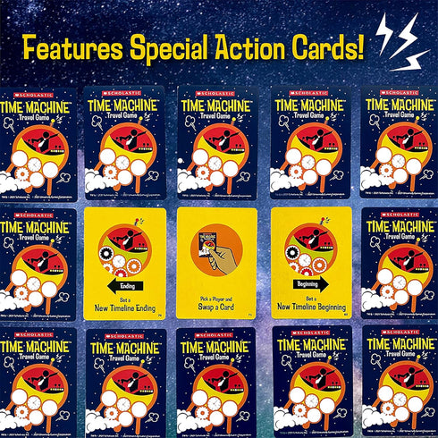 University Games Scholastic Time Machine History Travel Card Game in a Tin for Kids - 2 to 4 Players Ages 8 Up