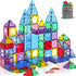 Upgraded Antibacterial Magnetic Tiles 124PCS, Including 4 Large Square Tiles, Magnetic Building