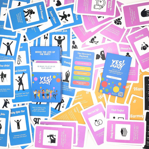 YES AND: Improv Comedy Card Game - Family-Friendly Party Game for Adults, Teens & Kids
