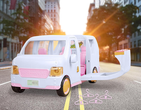 Lori Dolls Sweet Escape Luxury SUV Vehicle for Mini Dolls, Large Pink Car for 6-inch Dolls with Sounds & Lights